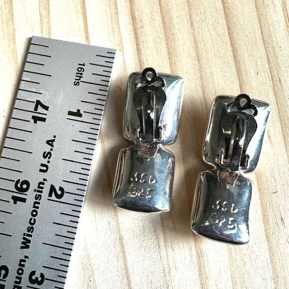 Simon Sebbag Sterling Silver Modernist Clip-On Earrings